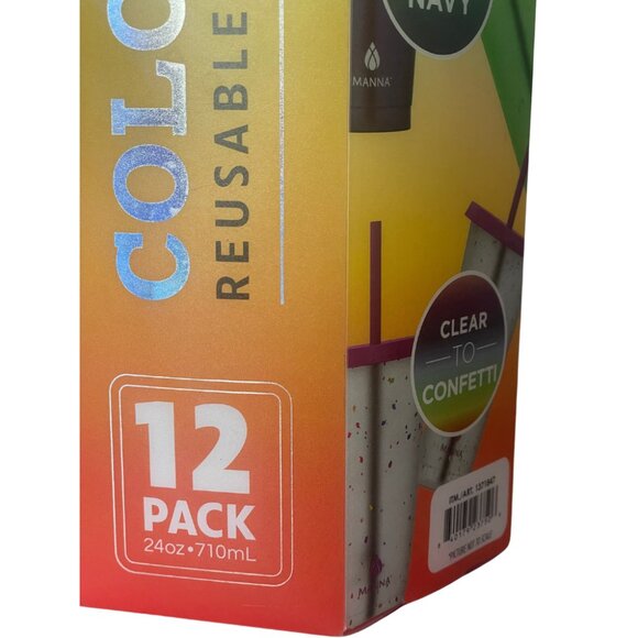 Manna Color Changing 24oz Plastic Tumblers with Lids and Straws (Set of 12) New - Picture 4 of 10